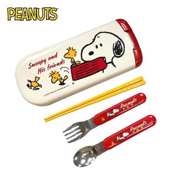 史努比 三件式 餐具組 日本製 環保餐具 湯匙 筷子 叉子 Snoopy PEANUTS 大西賢製販【金石堂、博客來熱銷】
