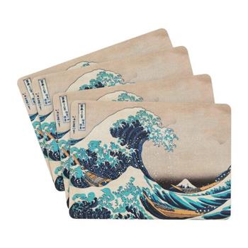 【浮世繪】 葛飾北齋 富岳三十六景－神奈川沖浪裏 餐桌墊4入組