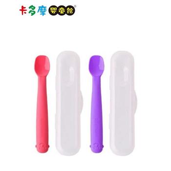 韓國【sillymann】100%鉑金矽膠幼童餵食湯匙 4個月以上適用 小款 （2色可選）｜卡多摩