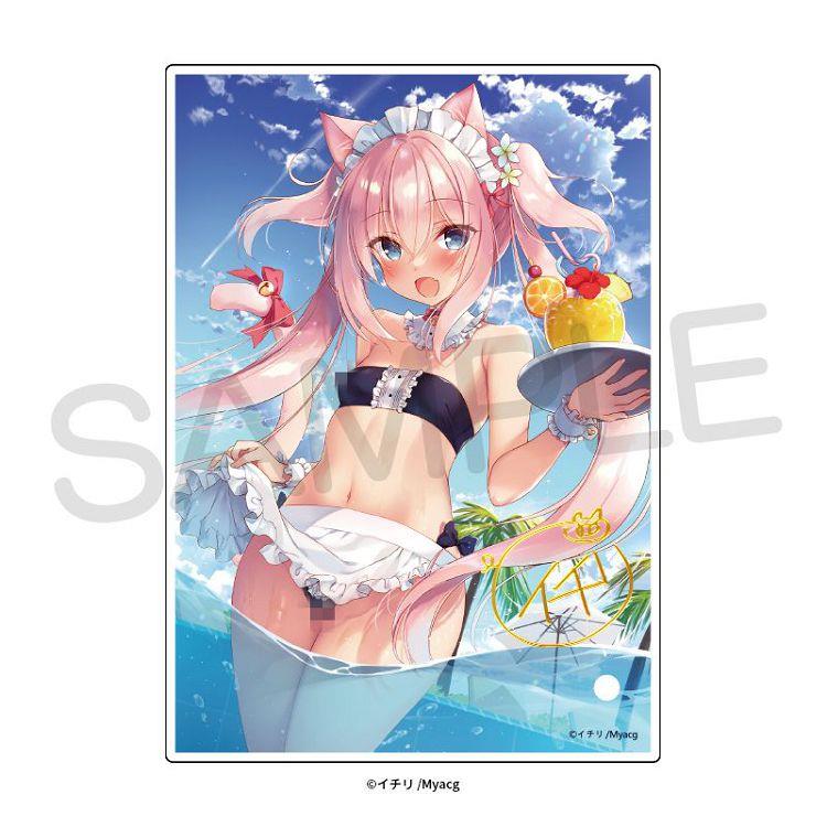 ichiri2023夏 A6燙金複製簽名壓克力畫板－蜜西亞夏日女僕泳裝ver.