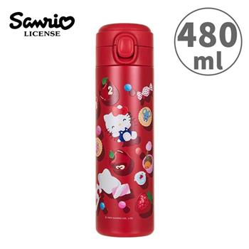 凱蒂貓 彈蓋型 保溫瓶 480ml 不鏽鋼保溫瓶 隨身瓶 保冷瓶 水壺 50週年