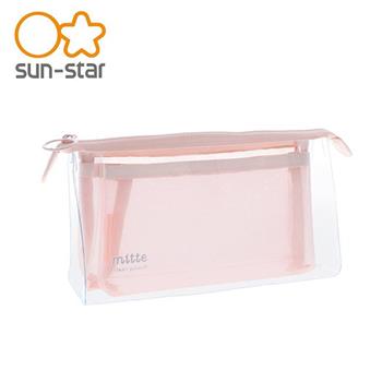 MITTE 透明分隔 三角 收納袋 化妝包 收納包 透明筆袋 鉛筆盒 筆袋 sun-star【金石堂、博客來熱銷】