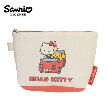 凱蒂貓 50周年 帆布 船型 化妝包 收納包 鉛筆盒 筆袋 Hello Kitty 三麗鷗【金石堂、博客來熱銷】