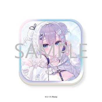 Honey sweetie ふーみ 圓角方形吸水杯墊-耳機女孩款