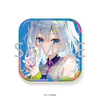 Honey sweetie ふーみ 圓角方形吸水杯墊-銀髮少女手機款