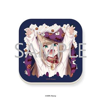 Honey sweetie 40原 圓角方形吸水杯墊-貓貓扮鬼款