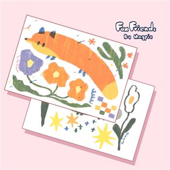 狐狐好朋友／孔版明信片（兩款）