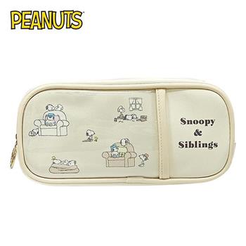 史努比 皮質 雙層筆袋 鉛筆盒 筆袋 Snoopy PEANUTS