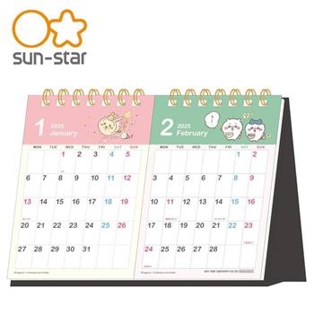 吉伊卡哇 2025雙月份桌曆 日本製 桌上型月曆 三角桌曆 雙月桌曆 月曆 兔兔 小八貓 小桃鼠