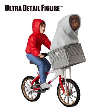 UDF E.T.外星人 吊卡系列 NO.801 E.T.外星人&埃利奧特 騎腳踏車 公仔 模型9cm