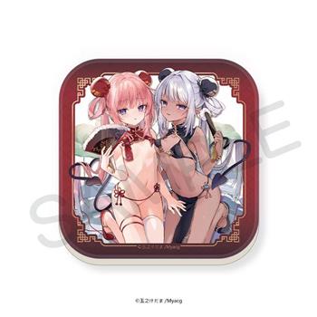 SiE超繪展 玉之けだま 圓角方形吸水杯墊－雙人中華款