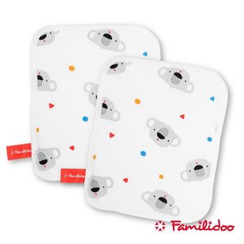 【Familidoo 法米多】考拉純棉小方巾（二入一組） 嬰兒洗臉巾 紗布巾 親膚 口水巾 手帕