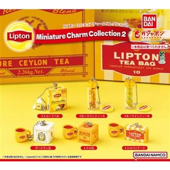 全套6款 立頓茶包裝吊飾 P2 扭蛋 轉蛋 茶包 水果茶 鐵盒 Lipton BANDAI 萬代