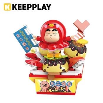 KEEPPLAY 積木公仔 蠟筆小新 零食系列 章魚小丸子 益智玩具 玩具 野原新之助 章魚燒 啟蒙