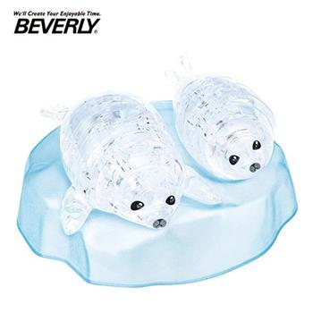 BEVERLY 小海豹 立體水晶拼圖 41片 3D拼圖 水晶拼圖 公仔 模型 水晶海豹