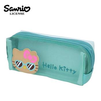 凱蒂貓 曬黑系列 皮革網狀 雙層筆袋 鉛筆盒 筆袋 Hello Kitty 三麗鷗 Sanrio