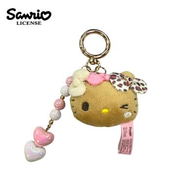 凱蒂貓 豹紋系列 造型絨毛鑰匙圈 吊飾 包包吊飾 絨毛玩偶 Hello Kitty 三麗鷗
