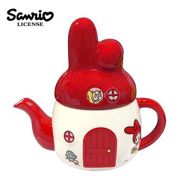 美樂蒂 陶瓷 茶壺 550ml 附濾網 濾茶壺 造型茶壺 My Melody 三麗鷗 SANRIO
