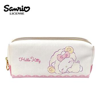 三麗鷗 皮革 雙層筆袋 鉛筆盒 筆袋 凱蒂貓 美樂蒂