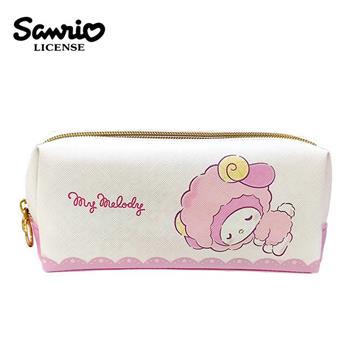 三麗鷗 皮革 雙層筆袋 鉛筆盒 筆袋 凱蒂貓 美樂蒂