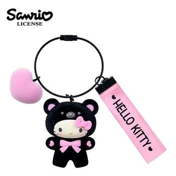 三麗鷗 粉黑系列 植絨造型鑰匙圈 公仔吊飾 吊飾 包包吊飾 凱蒂貓 美樂蒂 布丁狗