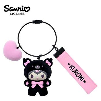 三麗鷗 粉黑系列 植絨造型鑰匙圈 公仔吊飾 吊飾 包包吊飾 大耳狗 酷洛米 帕恰狗