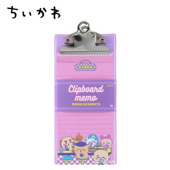 吉伊卡哇 美式餐廳系列 夾板便條紙 1種圖樣 便條紙 文件夾板 小八 兔兔 小桃鼠 Chiikawa