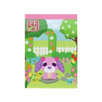 茶犬 迷你便條本 100頁 日本製 便條紙 小綠 小花