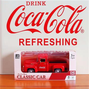 【Coca-Cola 可口可樂】箱裝玻璃瓶小貨車模型