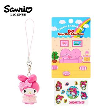 三麗鷗 公仔吊飾 附貼紙組 吊飾 包包吊飾 貼紙 裝飾貼紙 雷射貼紙 凱蒂貓 美樂蒂 布丁狗 大耳狗