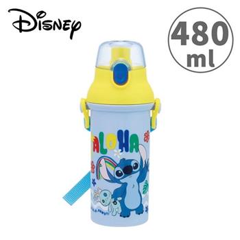 史迪奇 直飲式水壺 480ml 日本製 彈蓋式水壺 附背帶 星際寶貝 Stitch Skater