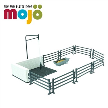 Mojo fun 動物模型 -農場吊馬樁馬兒沐浴場景組合
