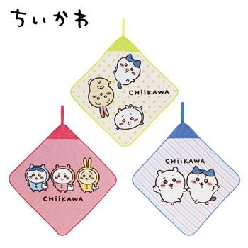 吉伊卡哇 可掛式方巾 3入組 抗菌擦手巾 方巾 擦手巾 毛巾 小八貓 兔兔 Chiikawa