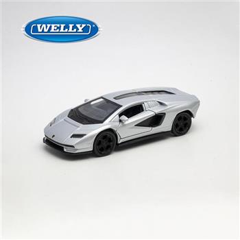 【WELLY 威利】4.75吋 藍寶堅尼 Lamborghini Countach LPI 800-4 經典復刻超跑模型 43818CW(銀色)