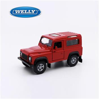【WELLY 威利】4.75吋 路虎 Land Rover Defender 經典越野車模型 42392CW(紅色)