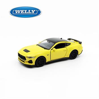 【WELLY 威利】4.75吋 福特 2024 Ford Mustang GT 高性能跑車模型 43836CW(霧金屬黃色)