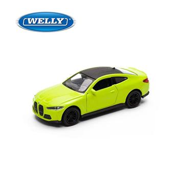 【WELLY 威利】4.75吋 寶馬 BMW M4 跑車模型 43811CW(黃色)