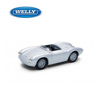 【WELLY 威利】4.75吋 保時捷 Porsche 550 Spyder 敞篷跑車模型 43816CW(銀色)