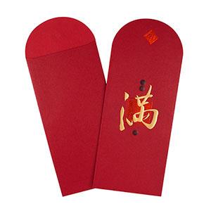 Dr.Paper精緻紅包袋（金點紅－滿）2入/包 FU－R03