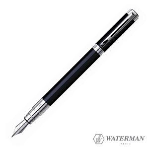 Waterman華特曼 PERSPECTIVE透視系列 優雅的建筑黑桿白夾鋼筆 F尖