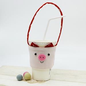 手縫ok!－豬豬環保杯套（影片教學拼布材料包）【金石堂、博客來熱銷】