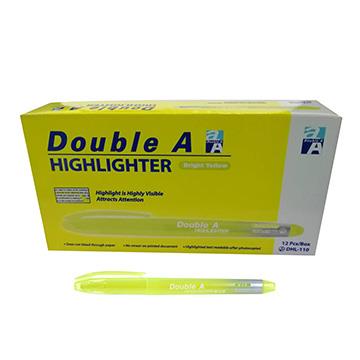 Double A螢光筆－螢光黃（12支/盒）
