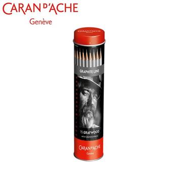 CARAN d’ACHE GRAPHITE PENCIL專家級鐵桶素描鉛筆15入【金石堂、博客來熱銷】