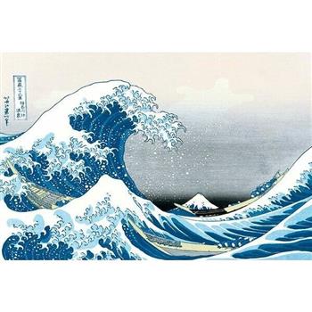 【浮世繪】葛飾北齋 富嶽三十六景－神奈川沖浪裏 進口海報（淡色版）