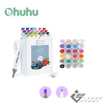 Ohuhu Kaala 24色雙頭酒精性麥克筆套組 - 鮮明色系