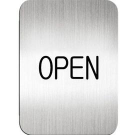 迪多 deflect-o 鋁質方形貼牌-英文OPEN"營業中" 指示 611110S