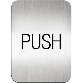 迪多 deflect-o 鋁質方形貼牌-英文PUSH"推" 指示 611410S