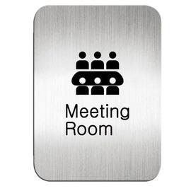迪多 deflect-o 鋁質方形貼牌-英文Meeting Room "會議室" 612810S