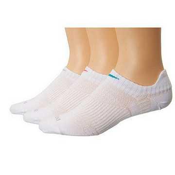 Nike 2016女輕質DriFit白色低切運動襪3入組