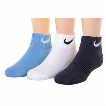 Nike 學生透氣款雙藍白運動1/4低切混搭短襪3入組【金石堂、博客來熱銷】